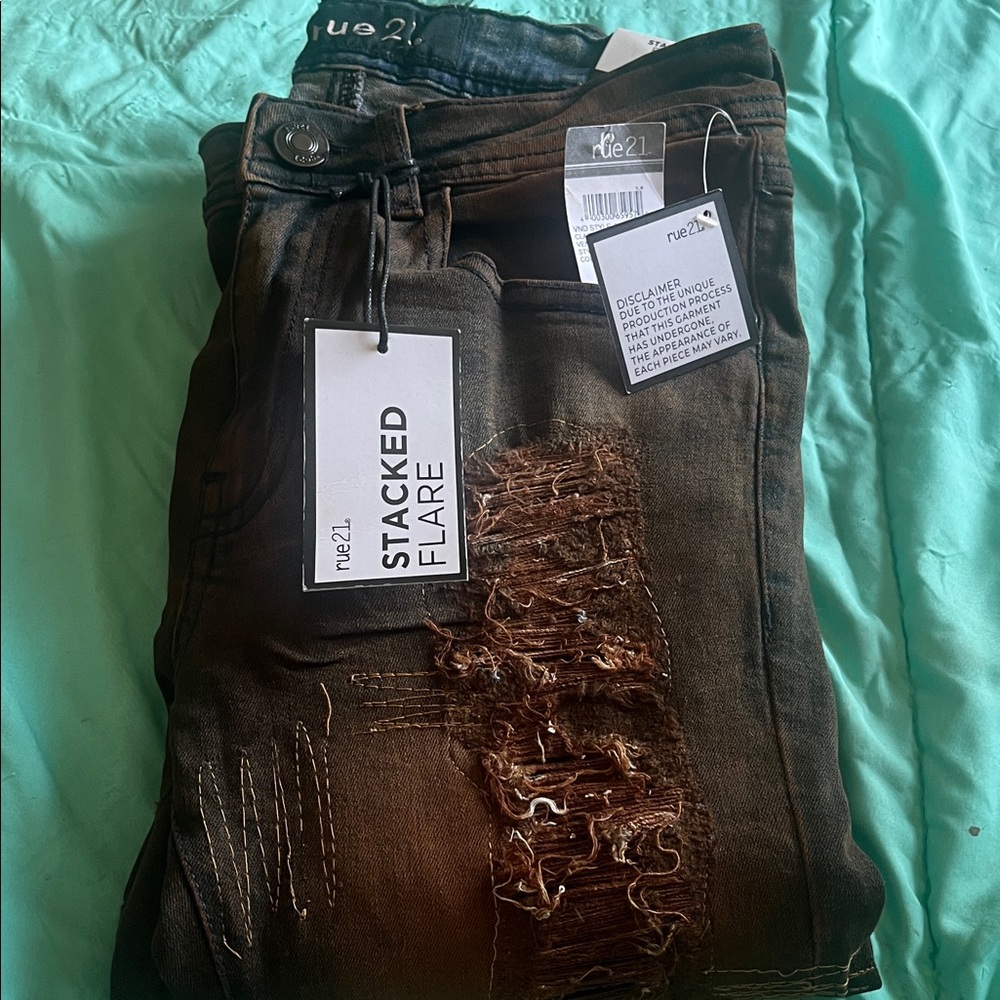 Rue21 Men's Stacked Flare Jeans - Brown